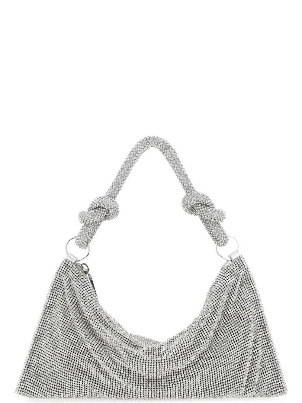 NEW Silver Knot-Handle Mesh Shoulder Bag, Similar to Cult Gaia